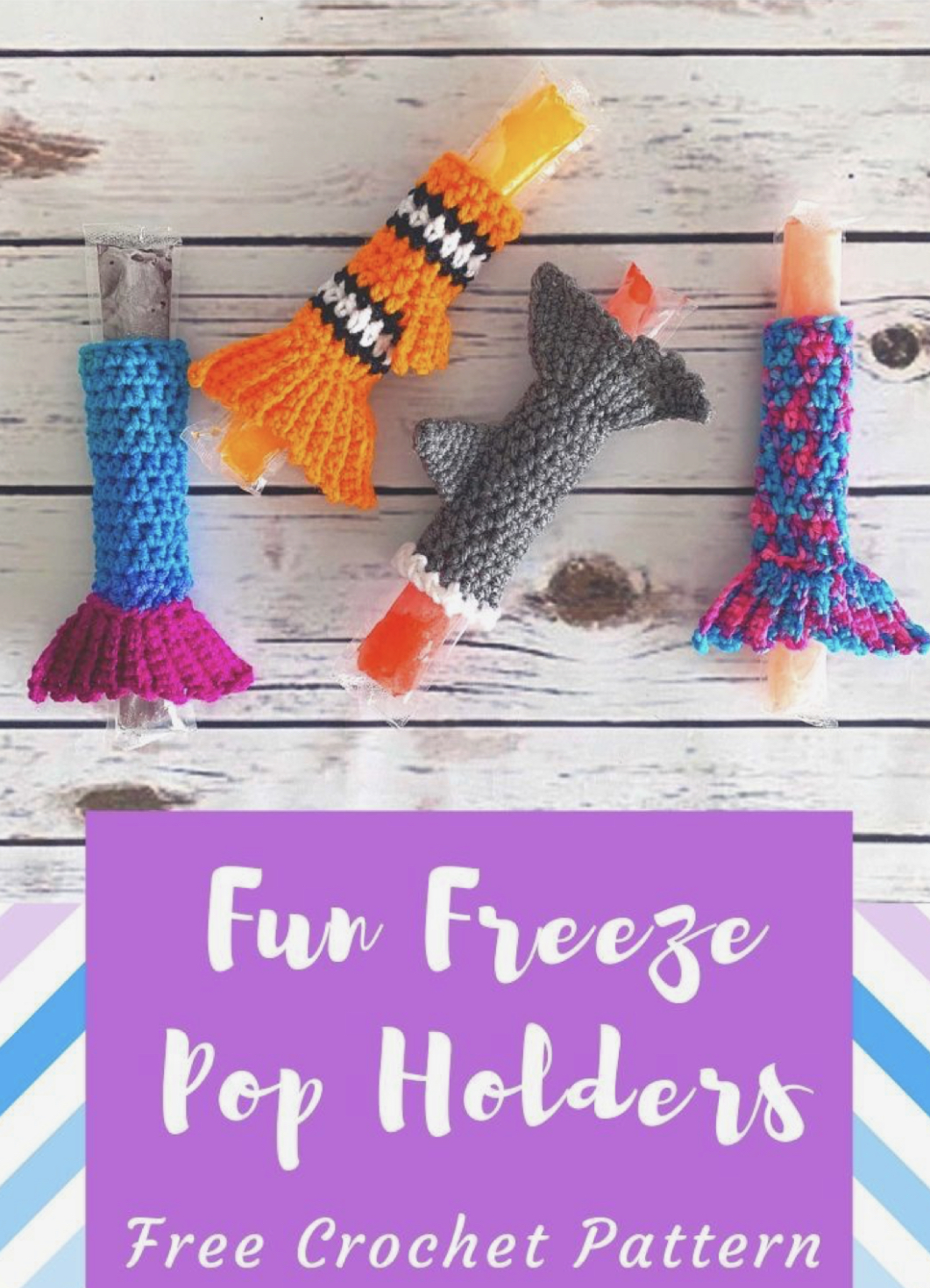 Crochet freezer pop holders