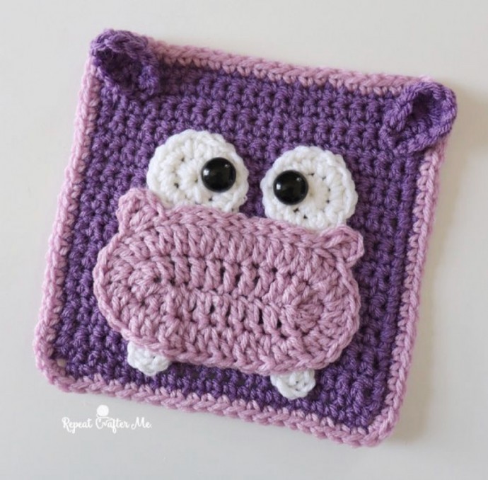 Hippo Crochet Square Free Pattern