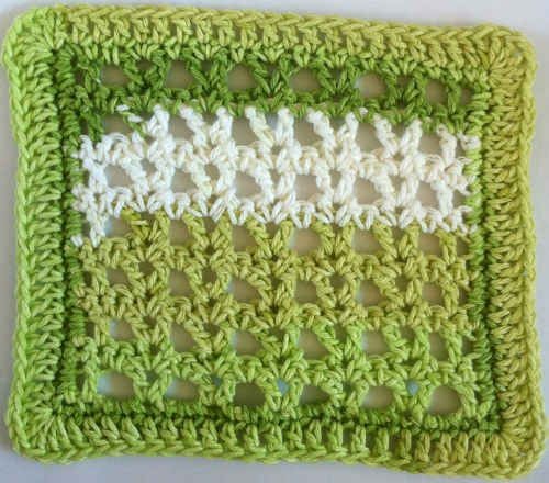 Crochet Striped V-Stitches Dishcloth