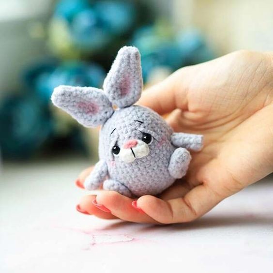 Crochet Gray Egg Shaped Rabbit