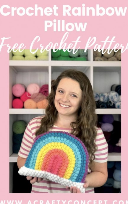 Free Crochet Pattern: Crafty Rainbow Pillow