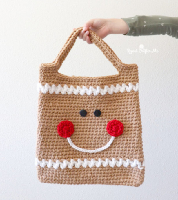 Crochet Gingerbread Tote Bag