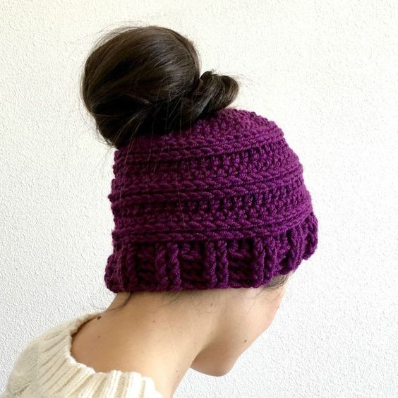 Crochet Bun Beanie