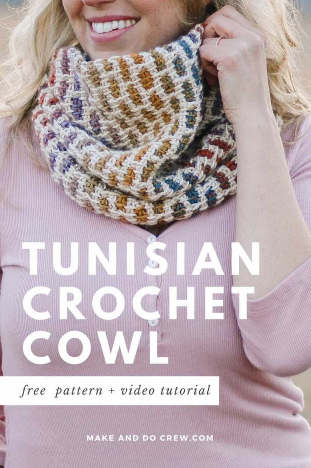 Crochet Brick Stitch Tunisian Cowl – FREE CROCHET PATTERN — Craftorator