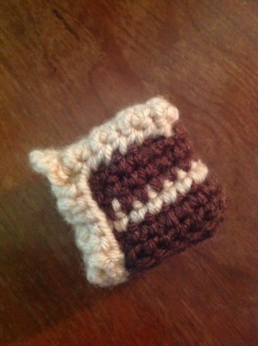 Crochet Slice of Chocolate Cake Amigurumi