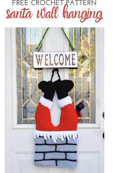 Crochet Santa Wall Hanging (Free Pattern)