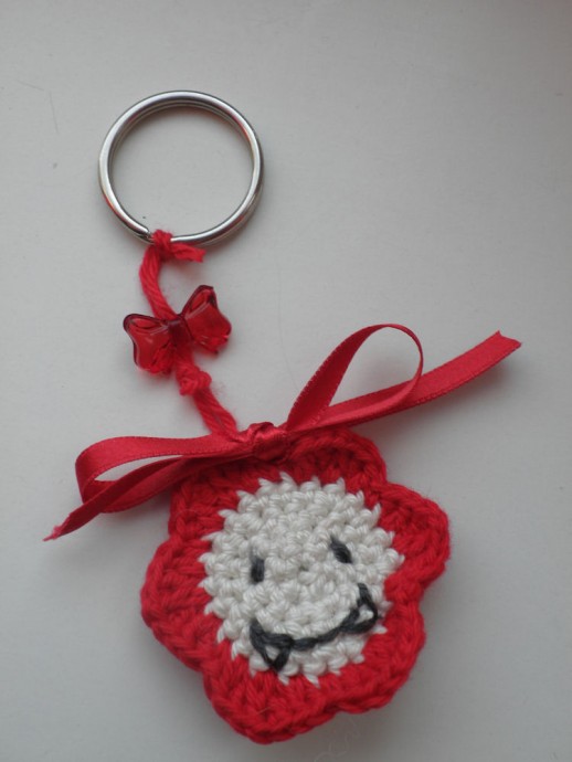 Crochet Flower Keychain