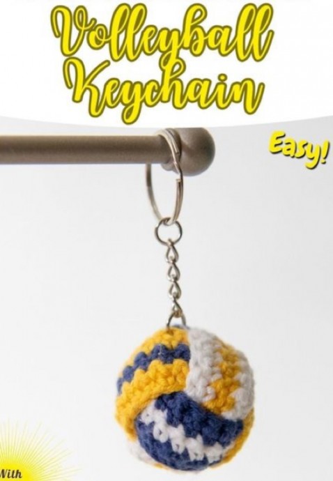 Crochet Volleyball Keychain (Free Pattern)