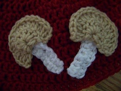 Crochet Mushroom Applique