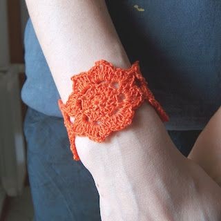 Crochet Lotus Flower Cuff