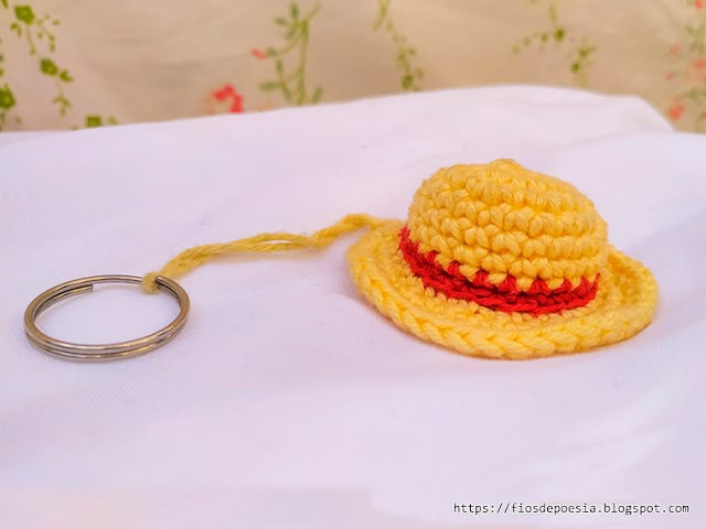 Crochet Luffy's Straw Hat Keychain