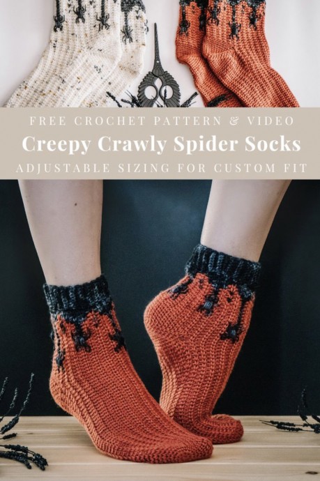 Crochet Creepy Crawly Spider Sock (Free Pattern)