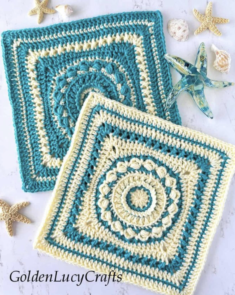 Ocean Foam Crochet Square (Free Pattern) – FREE CROCHET PATTERN ...