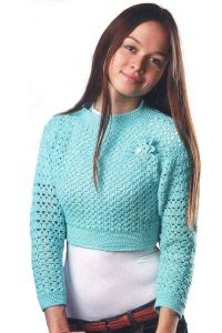 Crochet Azure Elegance Sweater