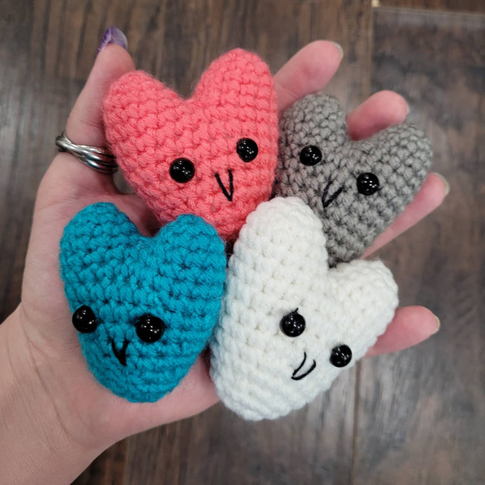 Crochet Heart Mini Plush