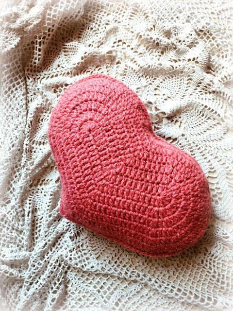 Crochet Heart Pillow