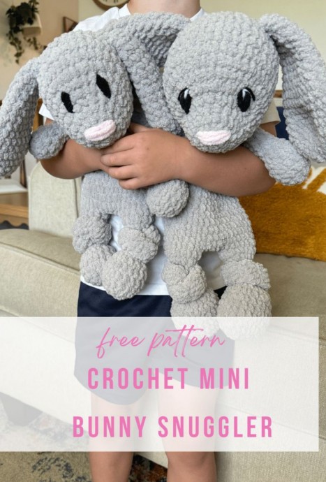 Crochet Snuggler Mini Bunny (Free Pattern)