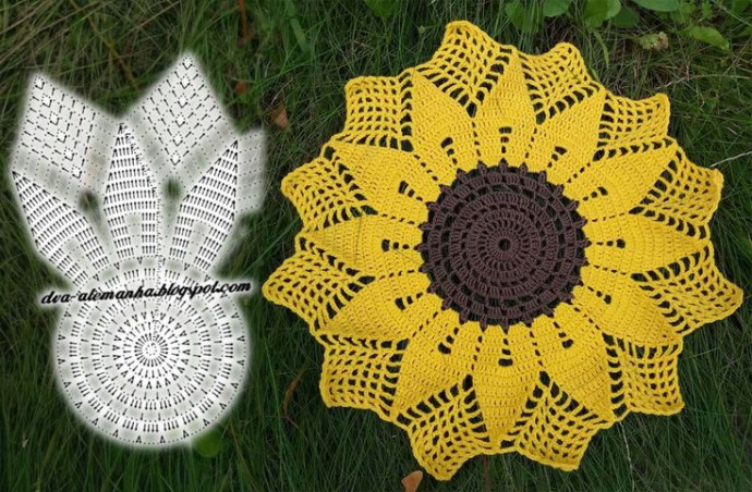 Crochet Sunflower Doily