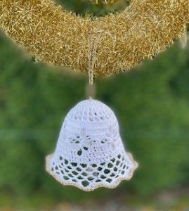 Crochet Lace Bell on Christmas Tree or Wreath