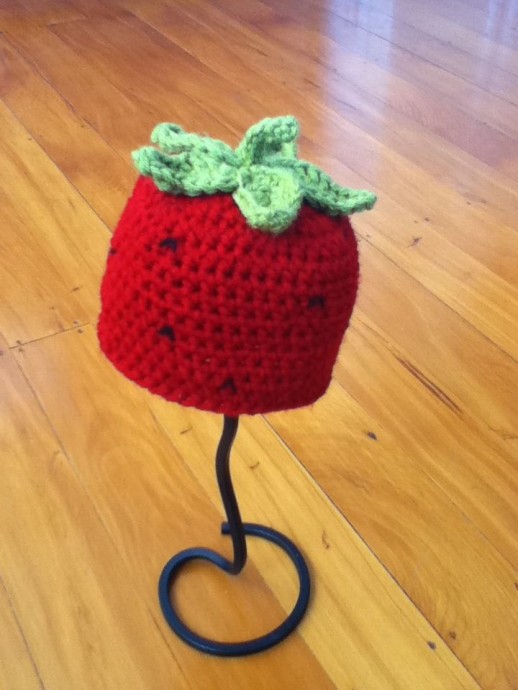 Crochet Strawberry Beanie