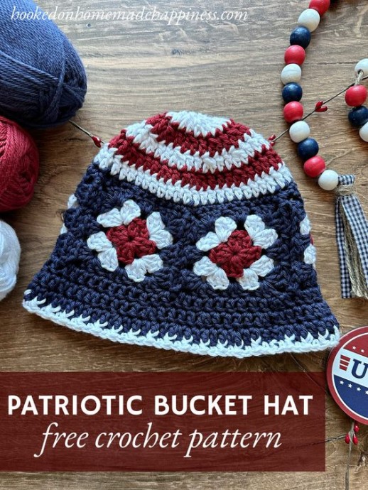 Crochet Patriotic Bucket Hat