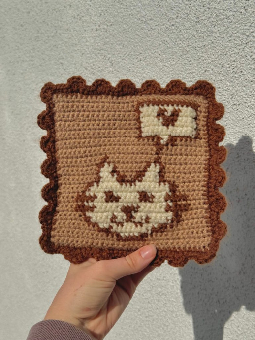 Crochet Cozy Cat Desk Mat