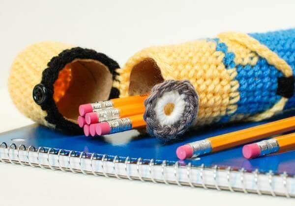 Crochet Minion Pencil Case