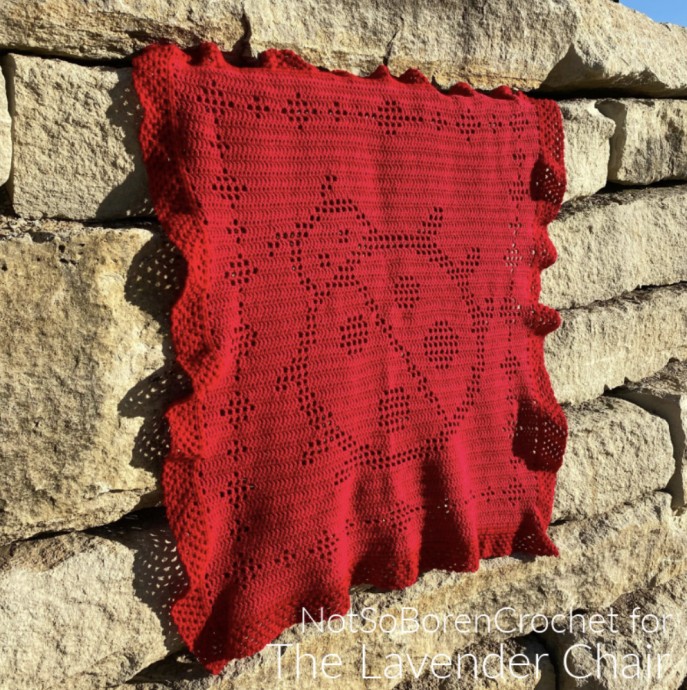 Free Filet Ladybug Blanket Crochet Pattern