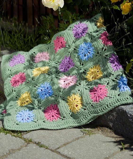 Crochet Flower Field Afghan