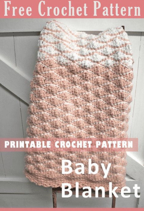 Pink Waves Chunky Baby Blanket
