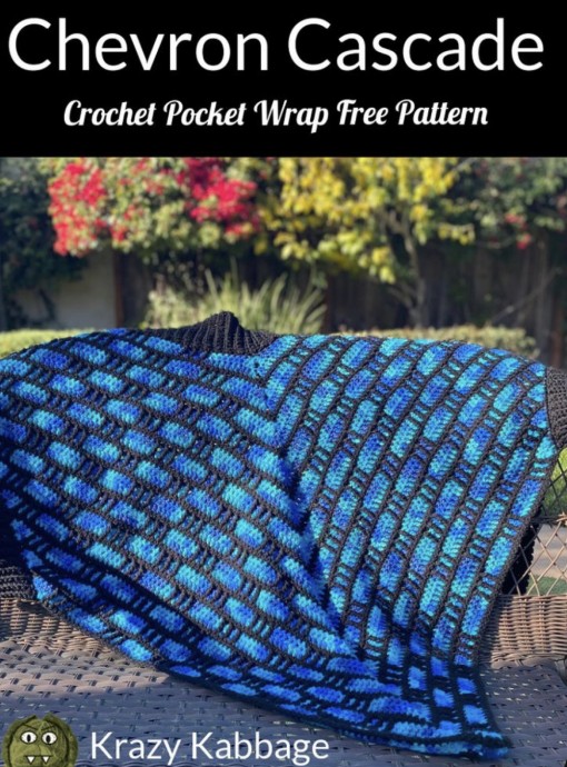 How to Crochet the Chevron Cascade Pocket Wrap (Free Pattern)