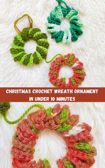 Crochet Christmas Wreath Ornament (Free Pattern)