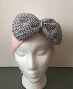 Crochet Tunisian Stitch With Big Bow Ear Warmer