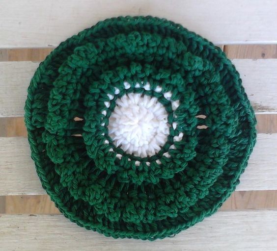 Crochet Flower Wreath Dishcloth