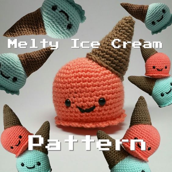 Crochet Melty Ice Cream Cone