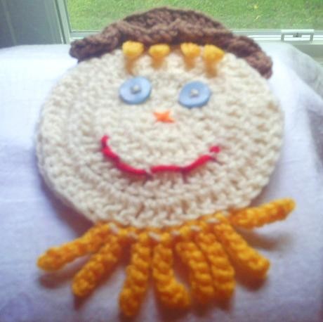 Crochet Scarecrow Towel Topper