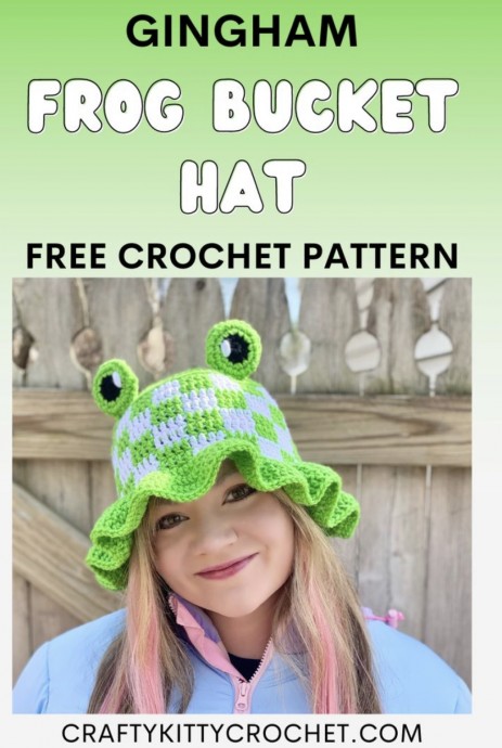 Gingham Frog Bucket Hat – Free Crochet Pattern