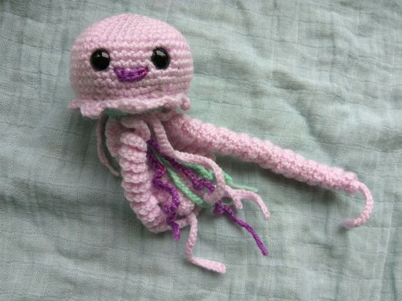 Crochet Cute Baby Rattle Jellyfish