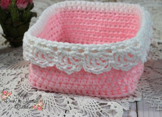 Crochet Large Square Nesting Basket