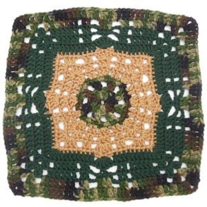 Crochet Burnt Mountain Pillowghan Square