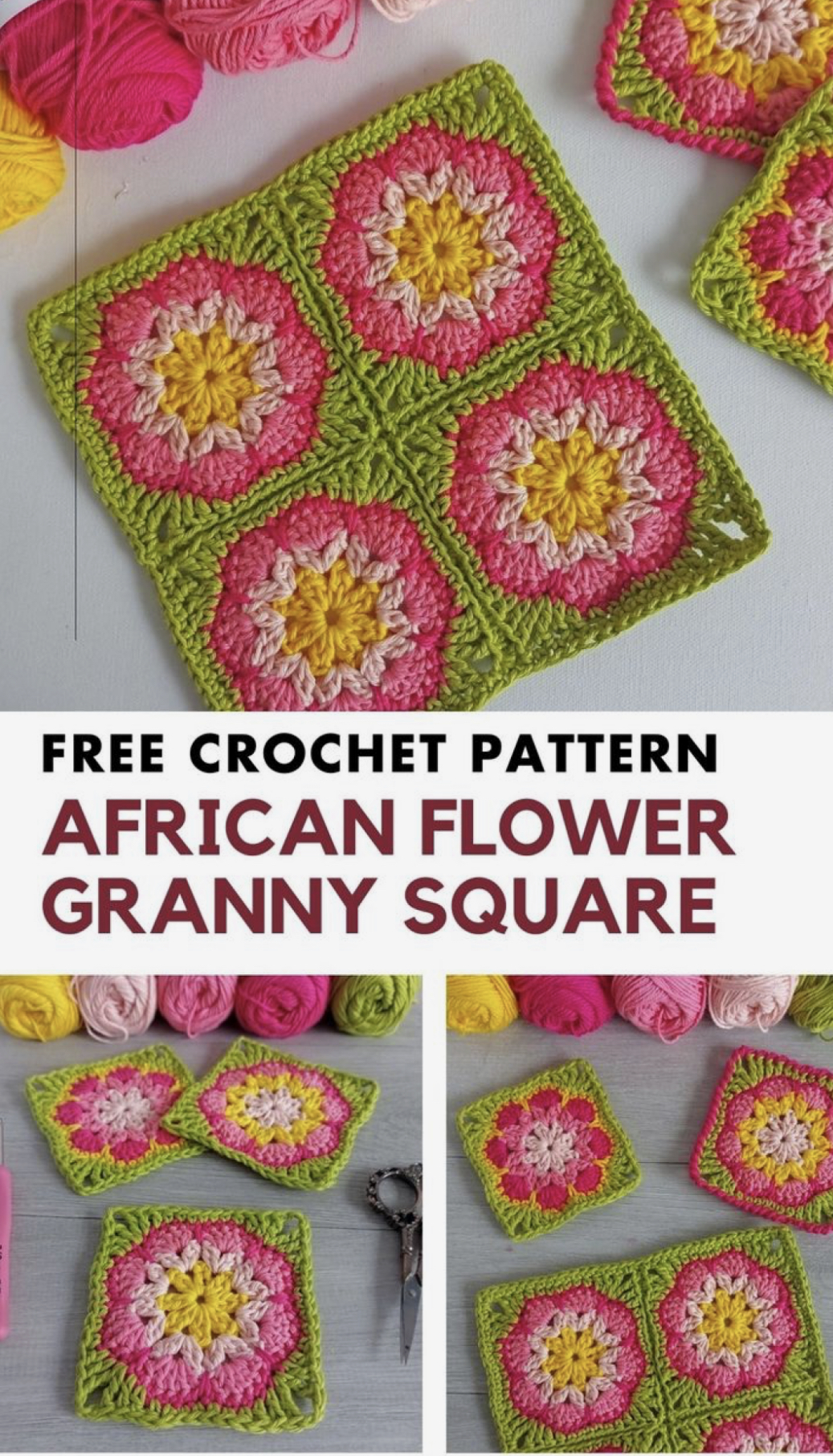 Crochet African Flower Granny Square Free Crochet Pattern Craftorator