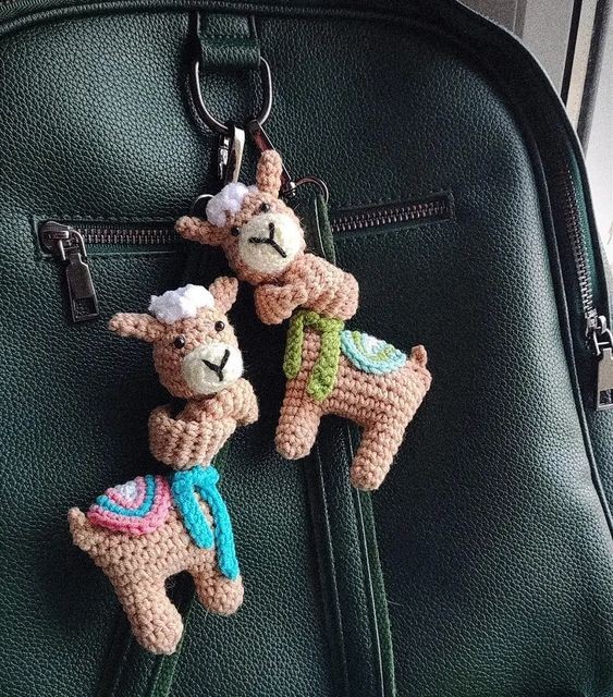 Crochet Long-Necked Alpaca Bag Charm