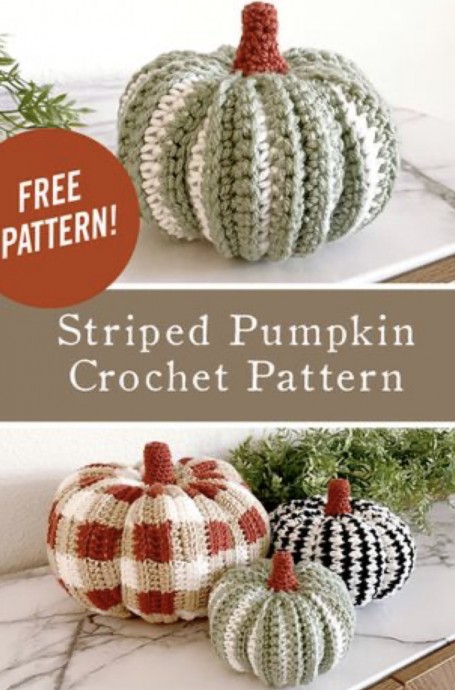 Free Crochet Pattern: Small Striped Pumpkin