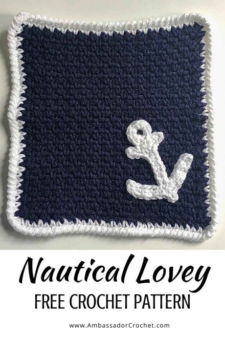 Crochet Nautical Lovey Blanket