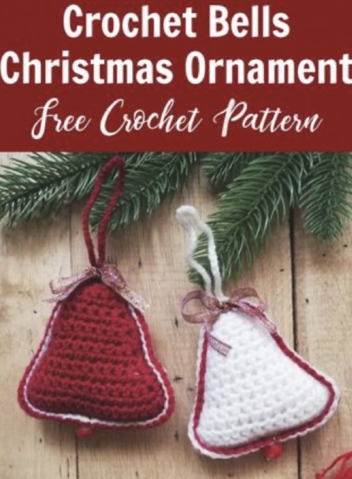 Crochet Bells Christmas Ornament Free Pattern