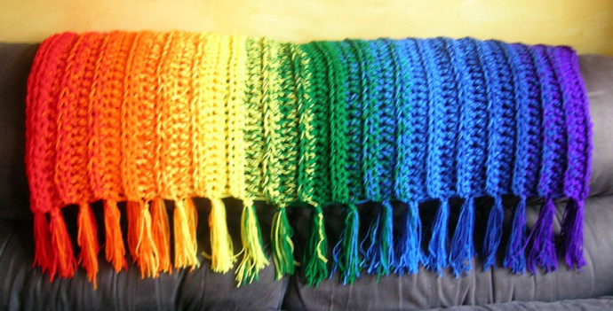 Crochet Over the Rainbow Throw