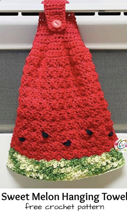 Free Crochet Pattern: Sweet Melon Hanging Towel