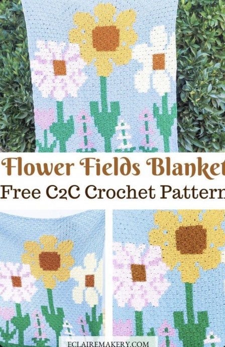 Free Crochet Pattern: Flower Fields Blanket