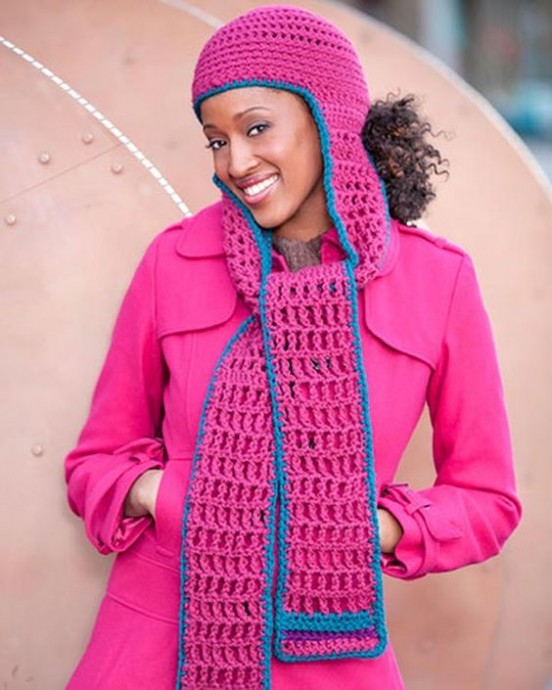 Crochet Hooded Scarf