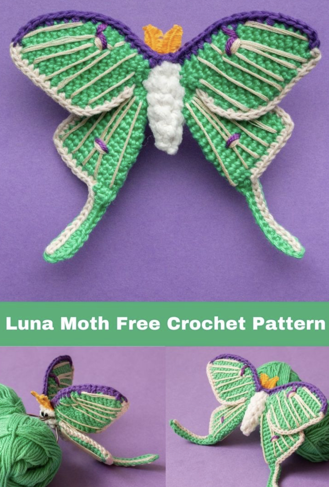 Luna Moth Crochet Pattern FREE CROCHET PATTERN — Craftorator